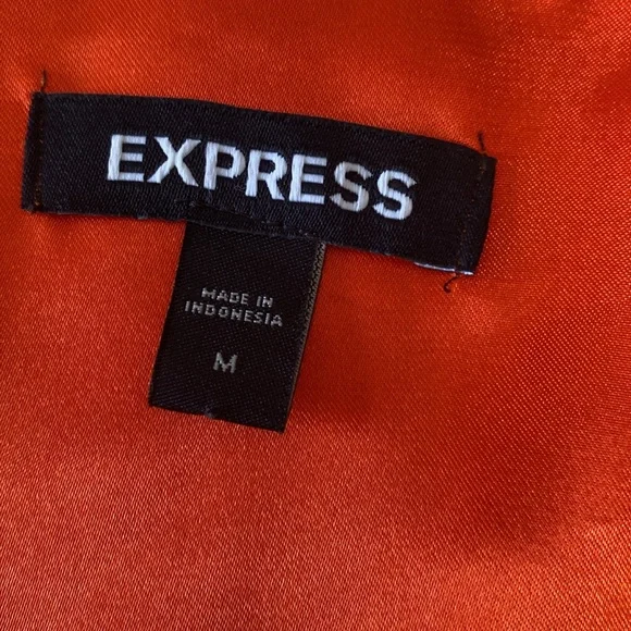 NWOT Express Orange Pull On dress, no zippers, no flaws, measurements in photos - Picture 5 of 12